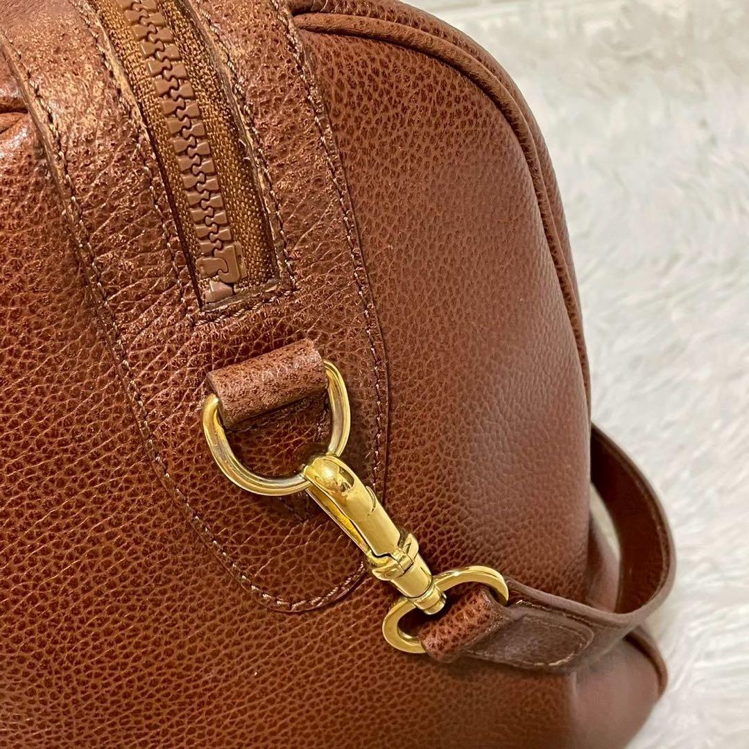 良品　ゲンテン　ボストンバッグ　レザー　2wayショルダー付　ブラウン