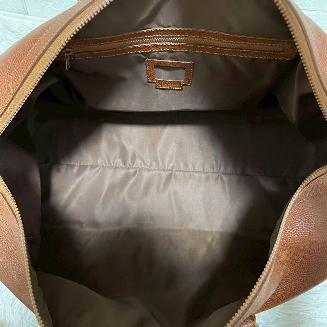 良品　ゲンテン　ボストンバッグ　レザー　2wayショルダー付　ブラウン