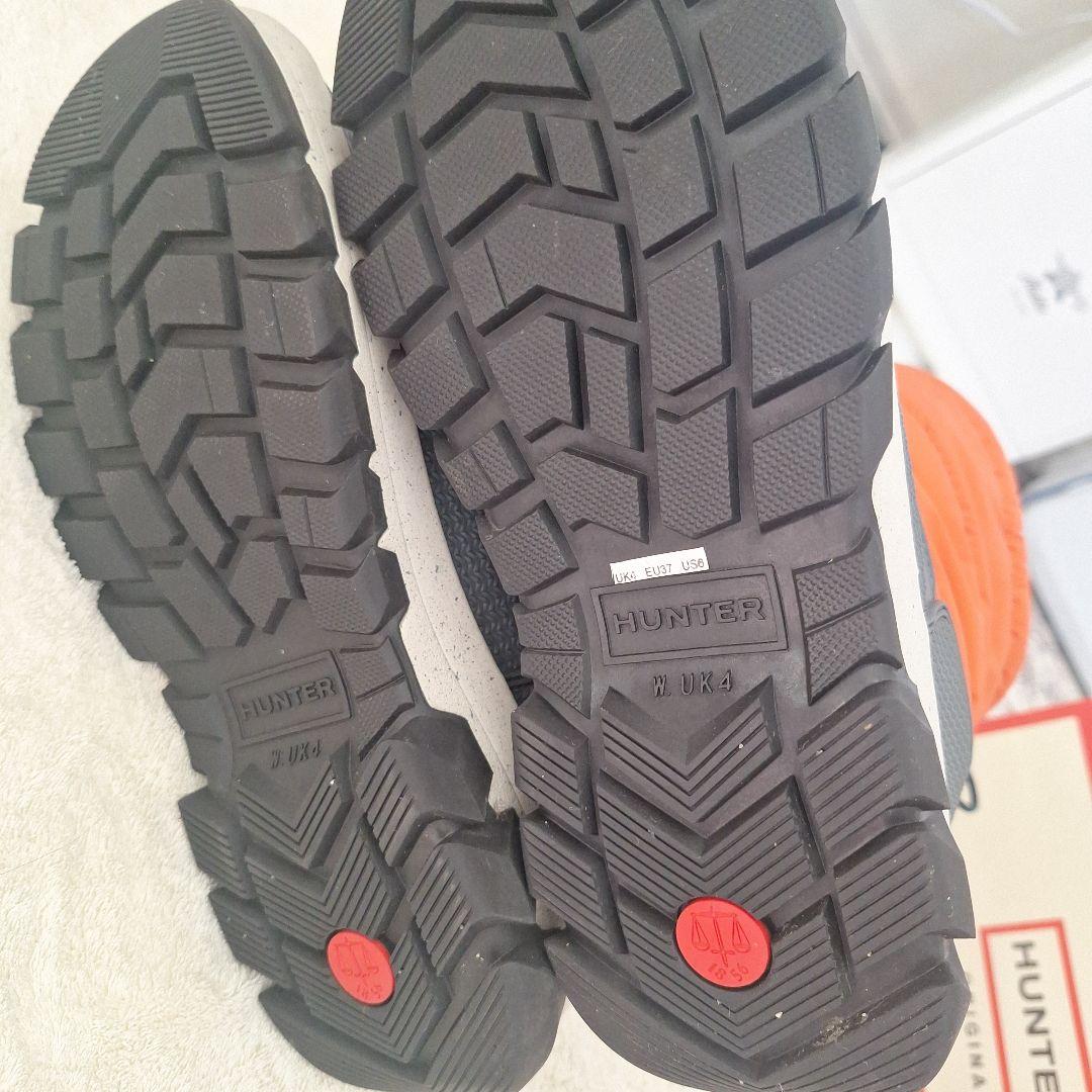 お値下HUNTERハンター　スノーブーツ　オレンジ×グレー24センチほど