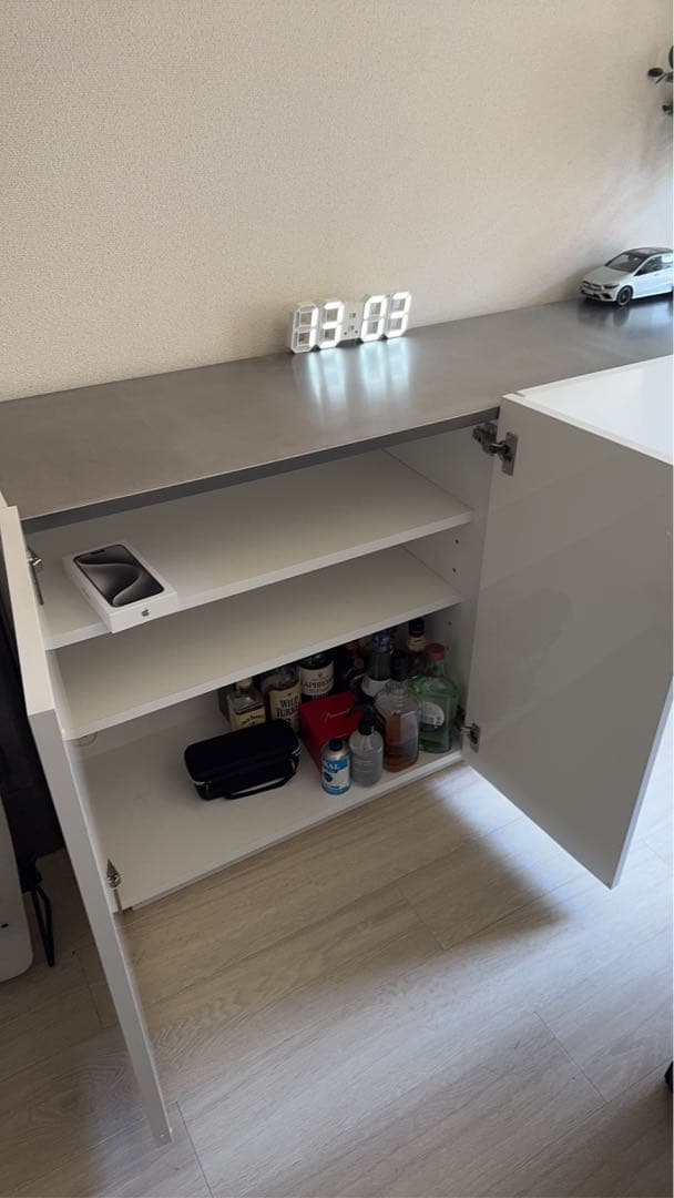 ステンレス天板 ホワイトキャビネット 12/6まで