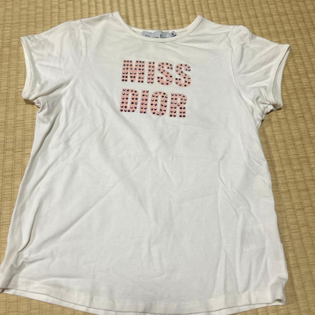 MISS DIOR ラインストーン付きTシャツ