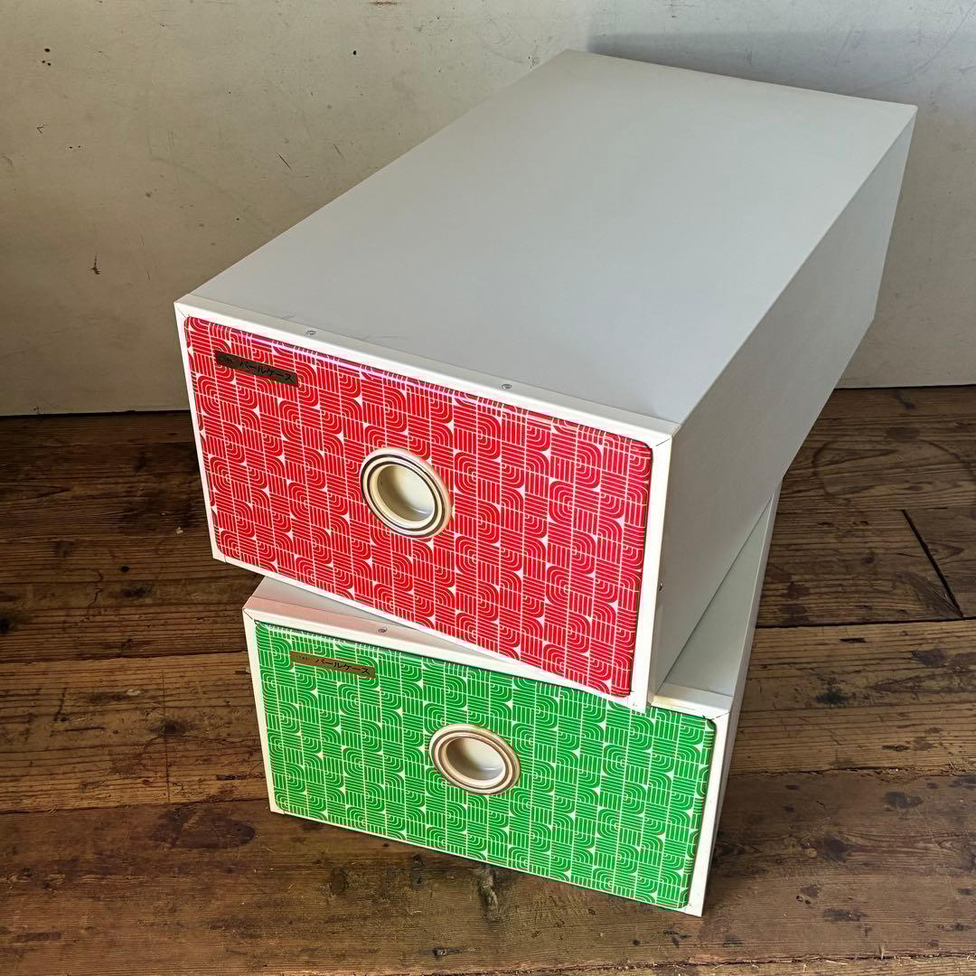 レトロポップ 衣装 衣類収納 ケース 幾何学 ミッドセンチュリー ブリキ