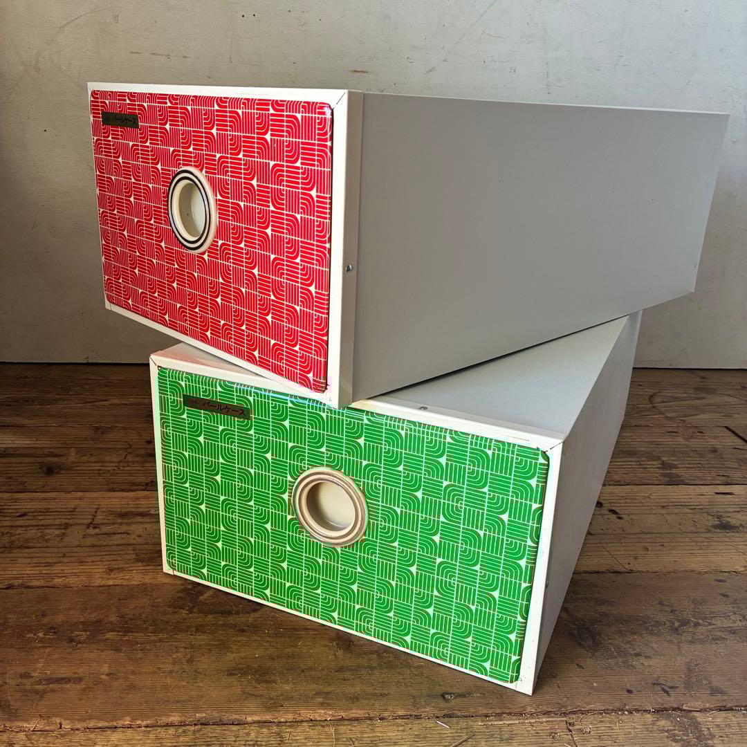 レトロポップ 衣装 衣類収納 ケース 幾何学 ミッドセンチュリー ブリキ