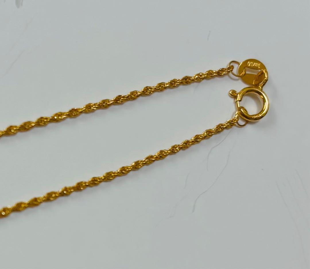 18K ロープ チェーン ネックレス 18k AU750 18金 45㎝