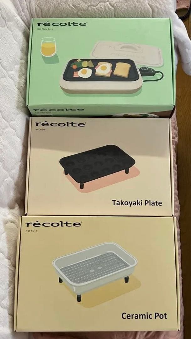 レコルト⭐︎ホットプレート&たこ焼きプレート&セラミックスチーム深鍋 特別セット