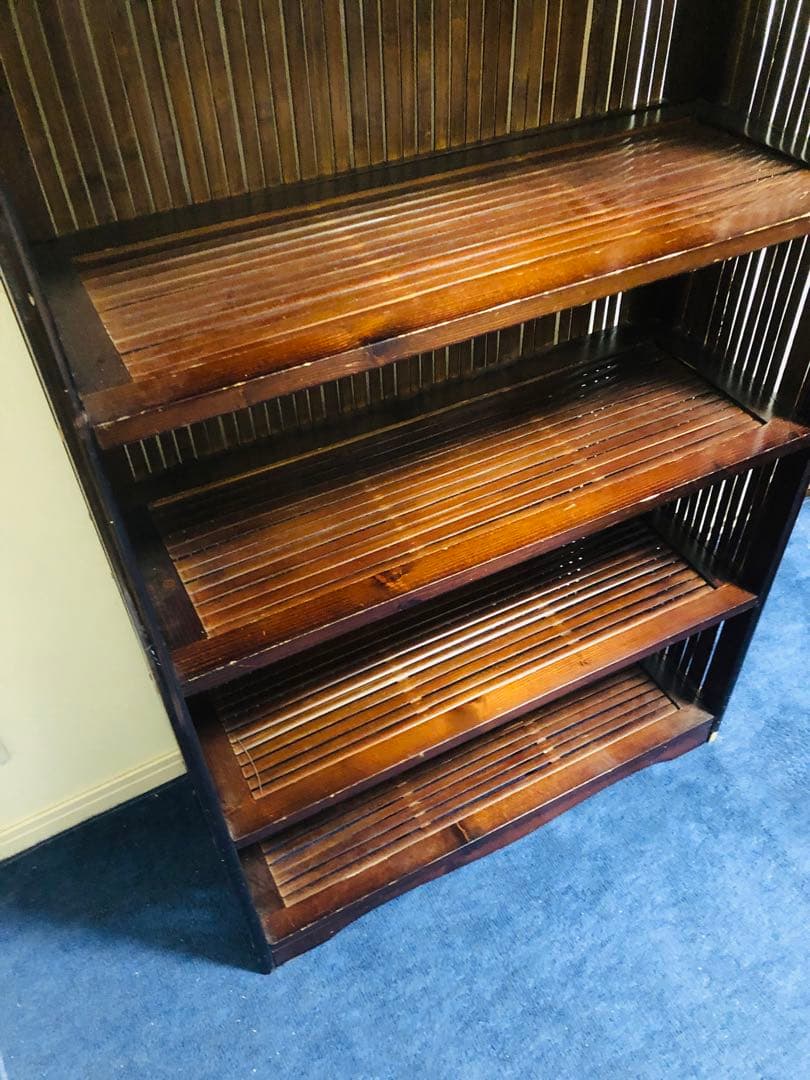 アジアン家具　5段　棚　木製　竹 飾り棚 収納棚　本棚