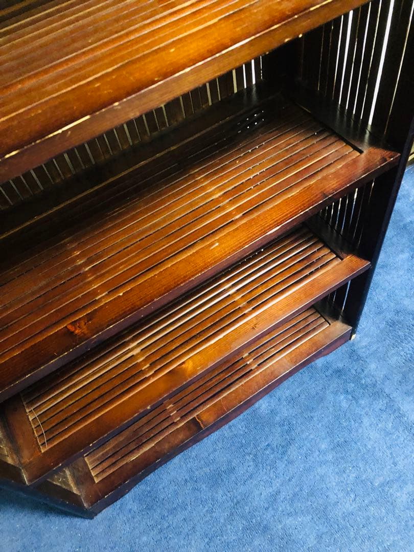 アジアン家具　5段　棚　木製　竹 飾り棚 収納棚　本棚