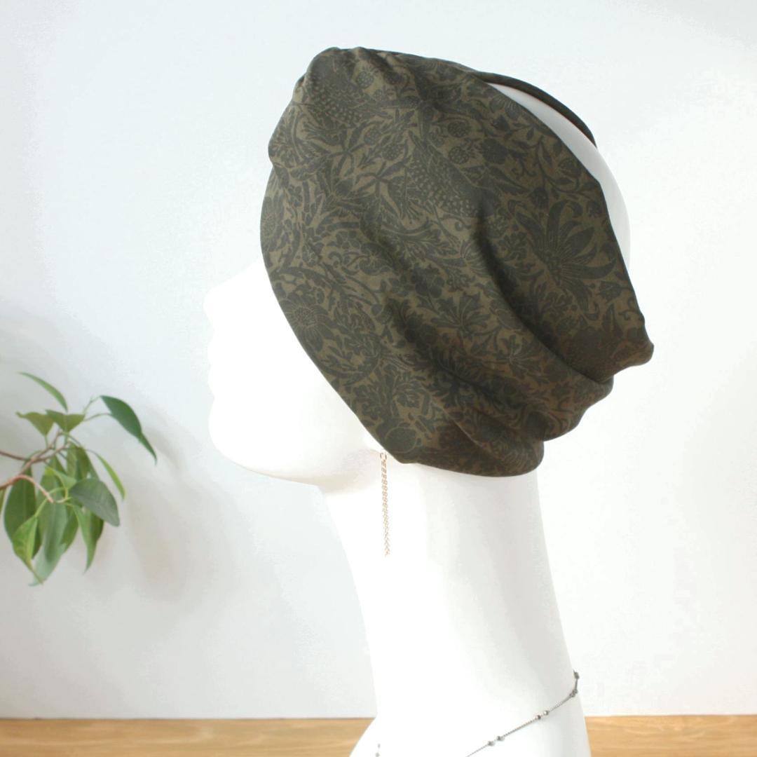 TOHIKO　ものすごい幅広ターバン ネコ＆ブロックチェック＆ループボア