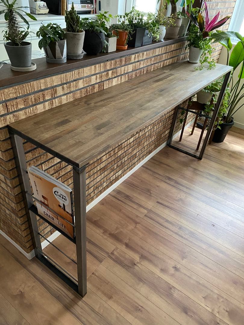 古材風☆ 横140cmGaud ガウディ☆カウンターテーブル　ハイテーブル