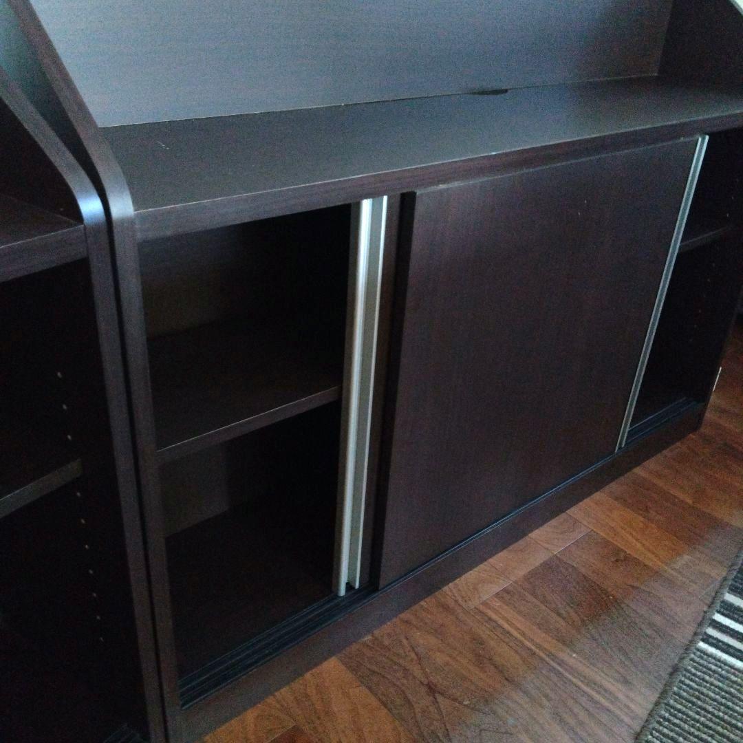 引き取り歓迎★カウンター下収納★ダークブラウン２個セット