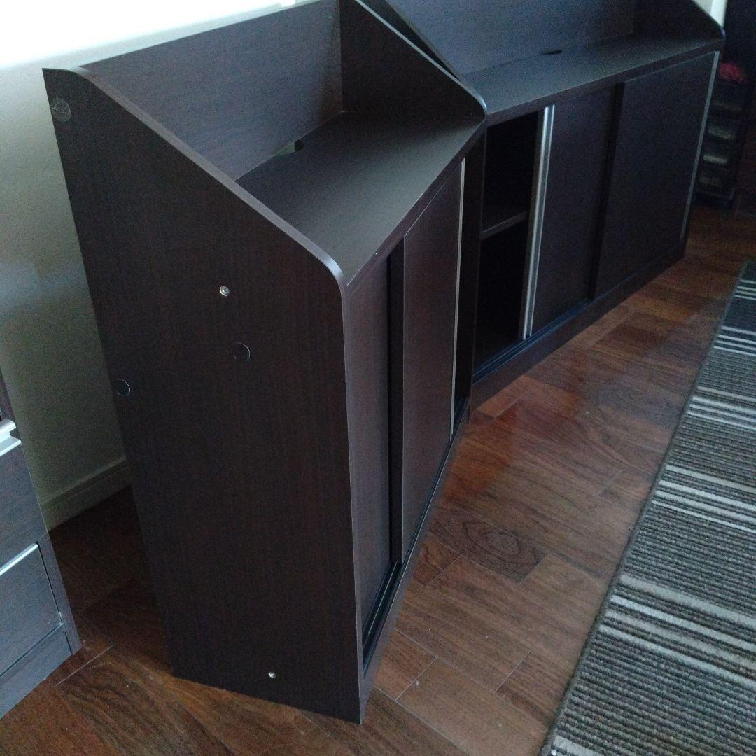 引き取り歓迎★カウンター下収納★ダークブラウン２個セット