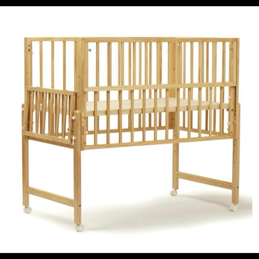 美品 付属品完備 大和屋 レギュラーサイズ トール Wオープン ベビーベッド