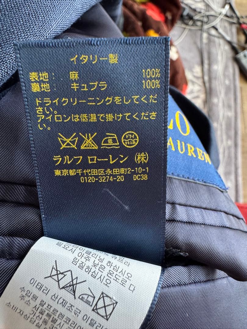 Polo Ralph Lauren テーラードジャケット ネイビー リネン