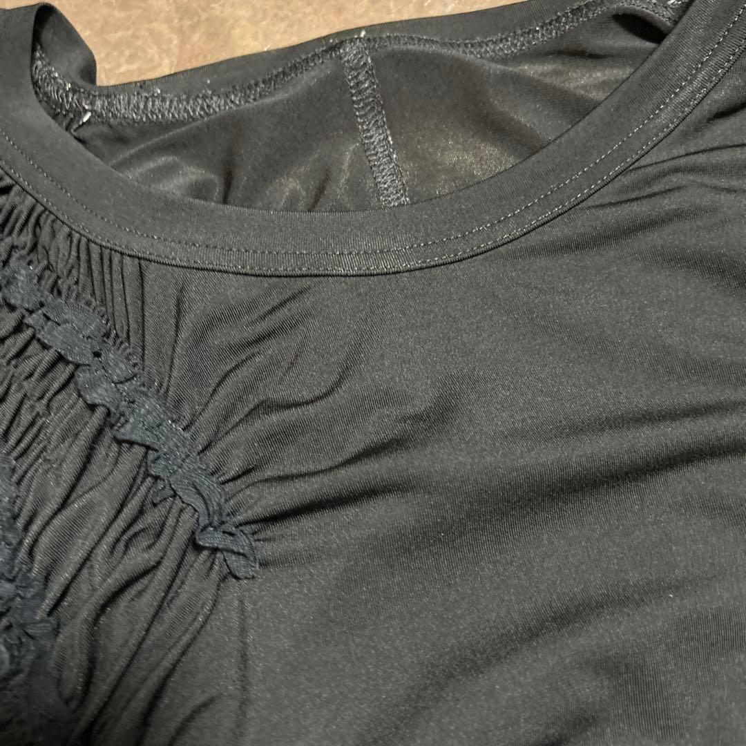 s*i様 黒の半袖チュニック ギャザー付き　トクコ