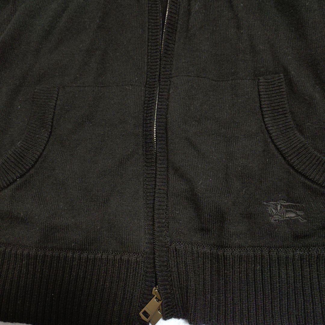 バーバリーロンドン 長袖ニット ジップパーカー ブラック １