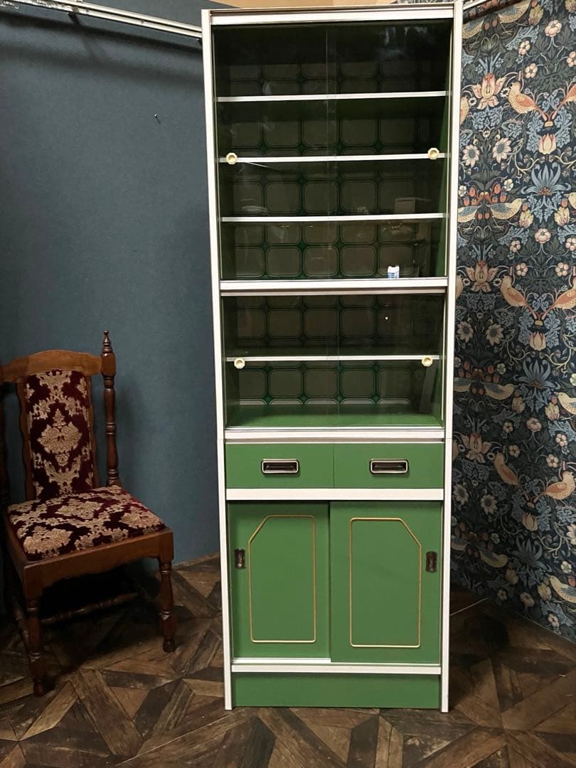 食器棚 レトロポップ 昭和レトロ インテリア 水屋 飾り棚 当時物