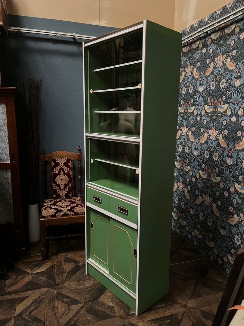 食器棚 レトロポップ 昭和レトロ インテリア 水屋 飾り棚 当時物