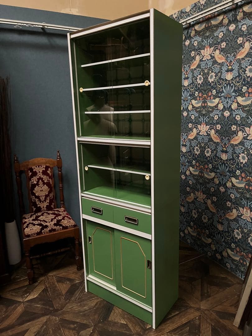 食器棚 レトロポップ 昭和レトロ インテリア 水屋 飾り棚 当時物