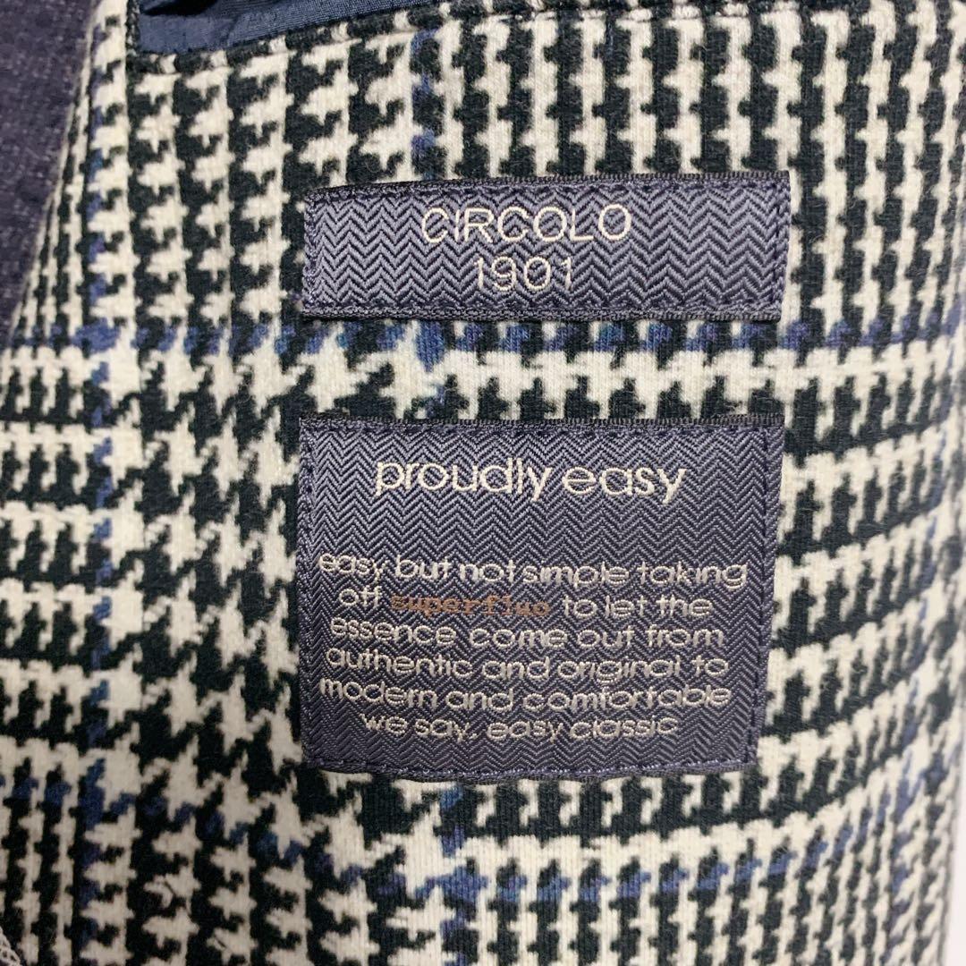 ✨美品 チルコロ1901 ジャージージャケット グレンチェック グレー系 46