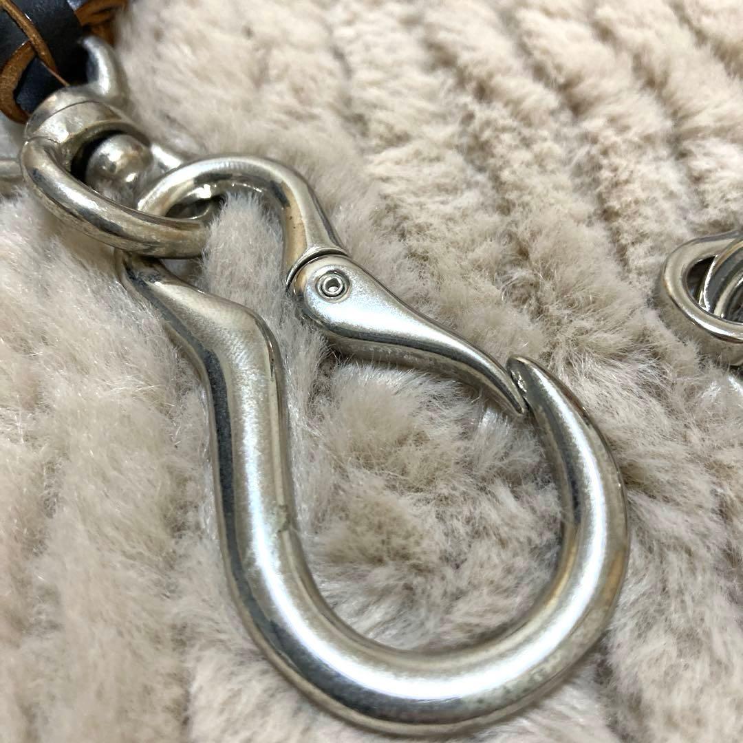 LAST CROPS ラストクロップス　レザー　編み込み　ウォレットロープ　黒