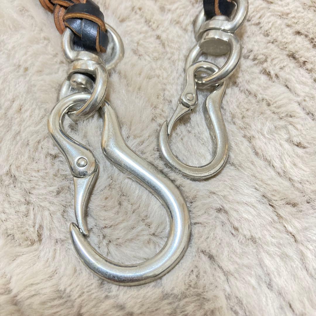 LAST CROPS ラストクロップス　レザー　編み込み　ウォレットロープ　黒