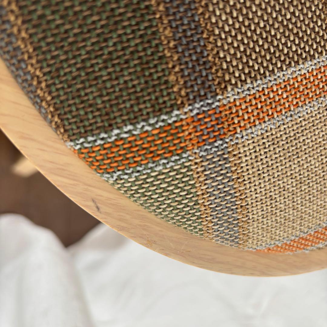 美品　広松木工 SPIN ハイスツール スピンスツール　チェック柄