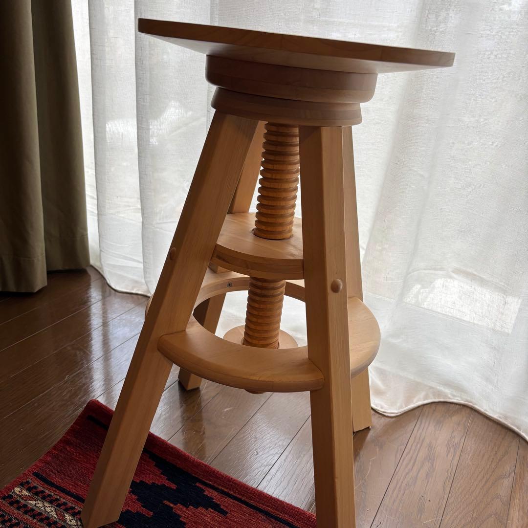 美品　広松木工 SPIN ハイスツール スピンスツール　チェック柄