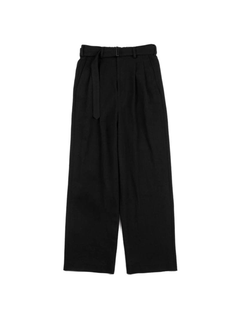 パンツ Cornier WOOL SILK NEP BELTED PANTS