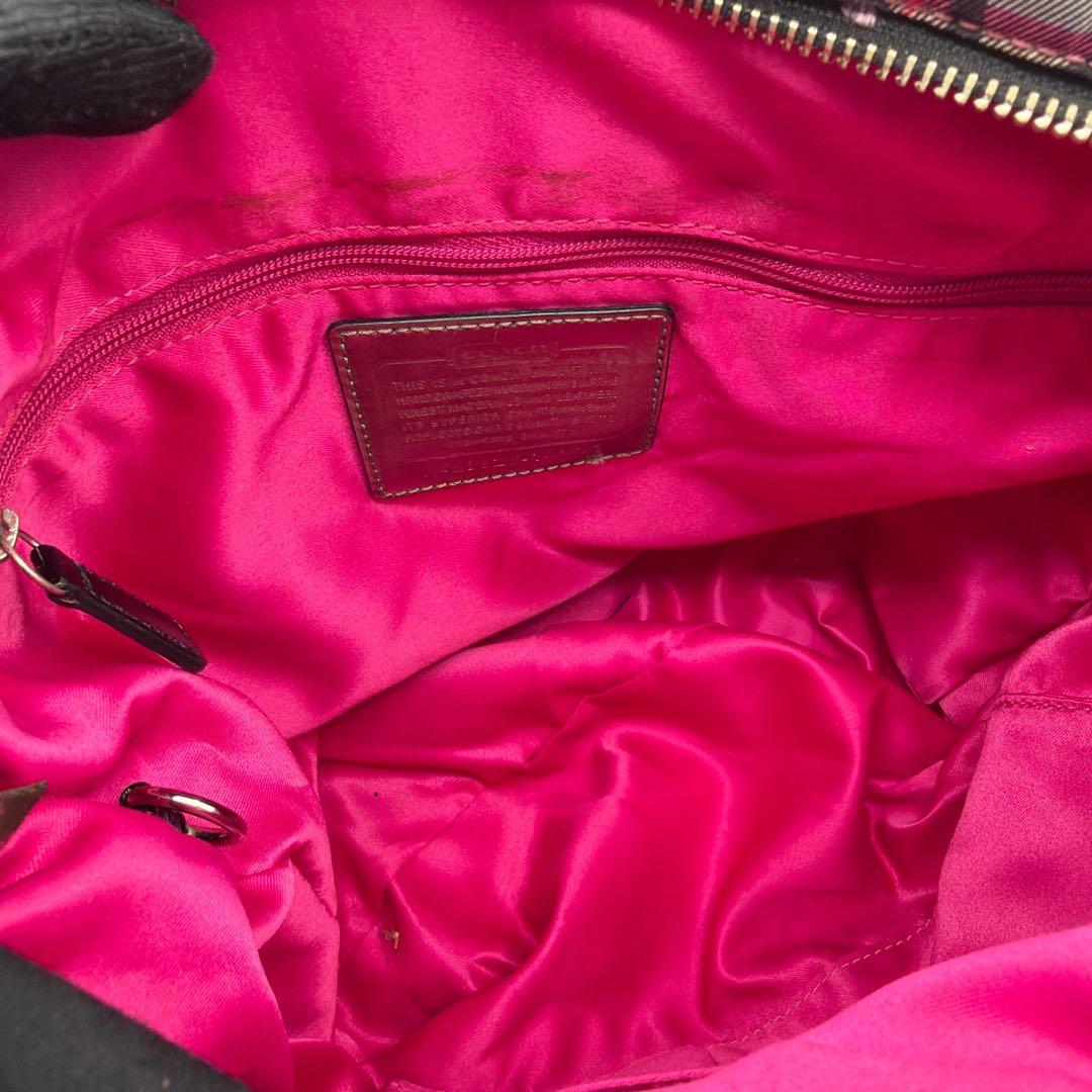 美品 COACH 2wayバッグ ポピー チェック ラメ y2k 14371