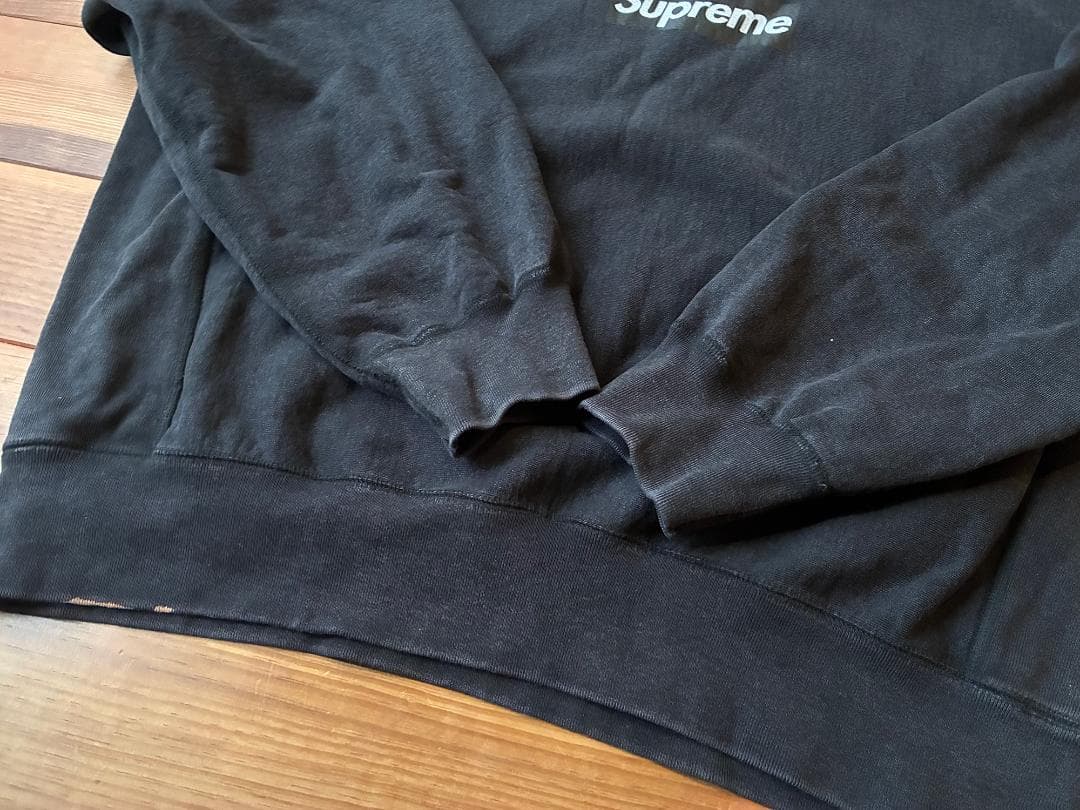 トップス Supreme Washed Box Logo Crewneck Black