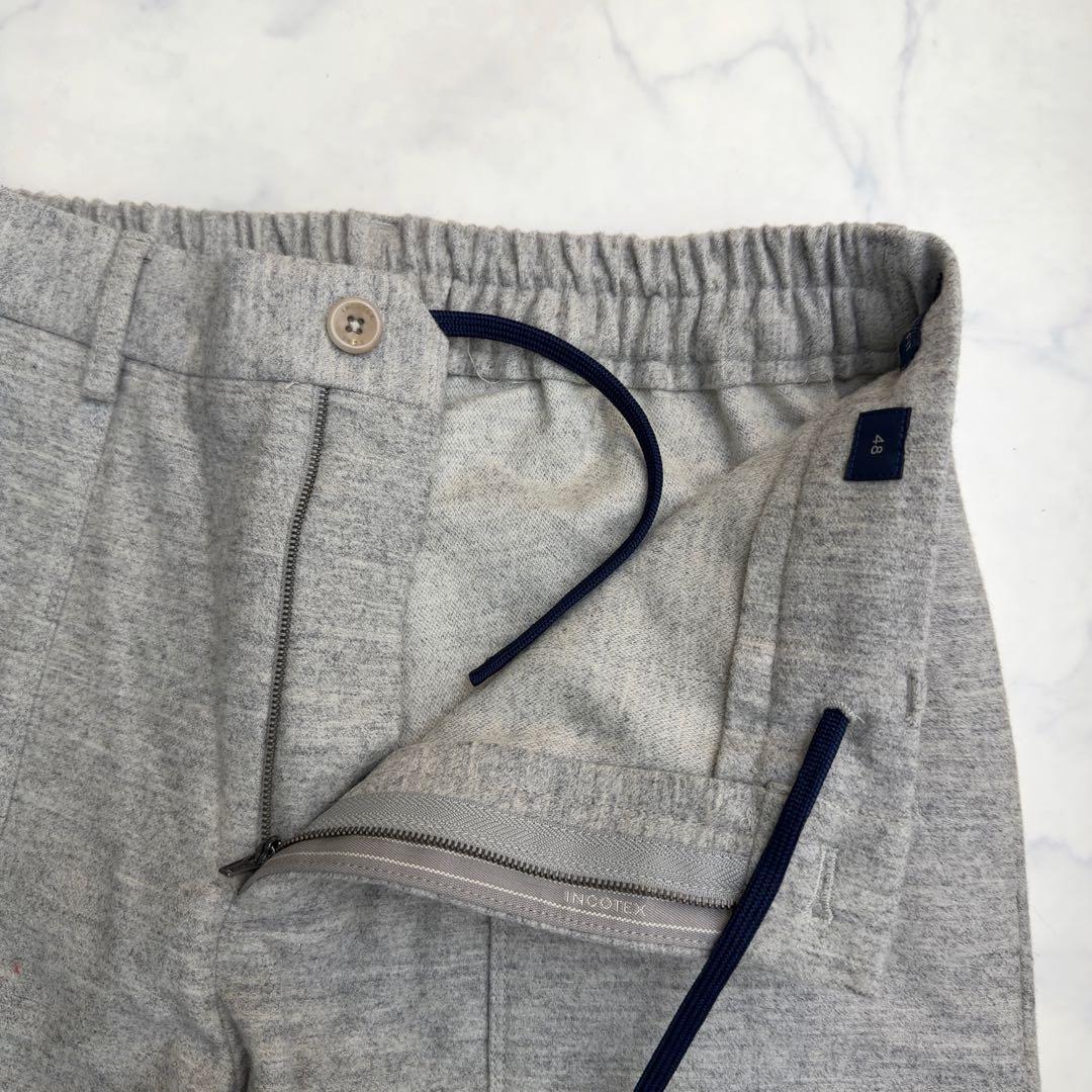 取引中【INCOTEX】74型ウールフランネル テーパードフィット ゴム仕様48