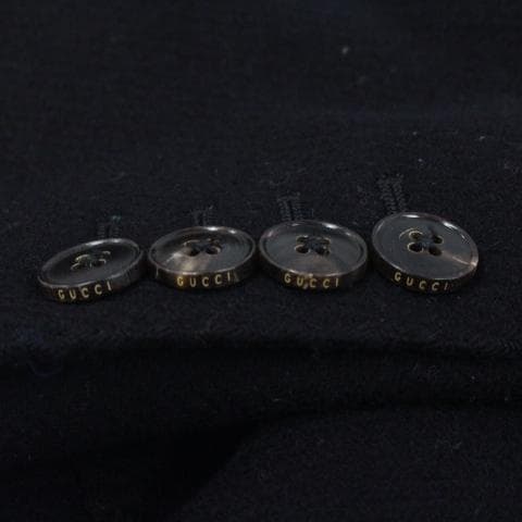 ◇GUCCI ジャケット 黒 ウール×カシミヤ サイズ48R エンブレムロゴ