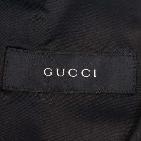 ◇GUCCI ジャケット 黒 ウール×カシミヤ サイズ48R エンブレムロゴ