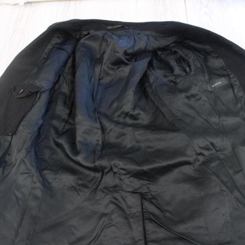 ◇GUCCI ジャケット 黒 ウール×カシミヤ サイズ48R エンブレムロゴ