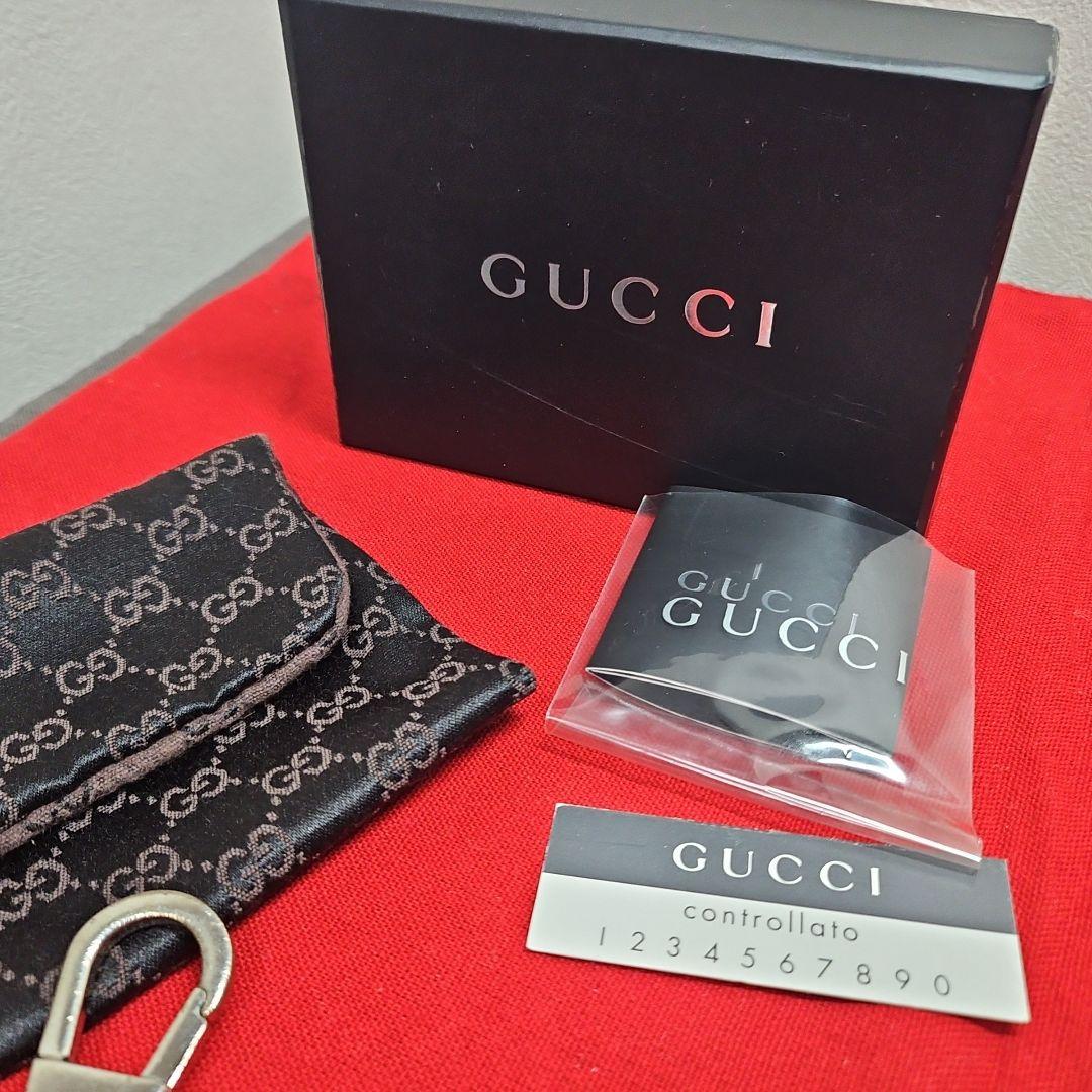 美品 GUCCI キーリング キーホルダー ドリアン GGシマ シルバー金具