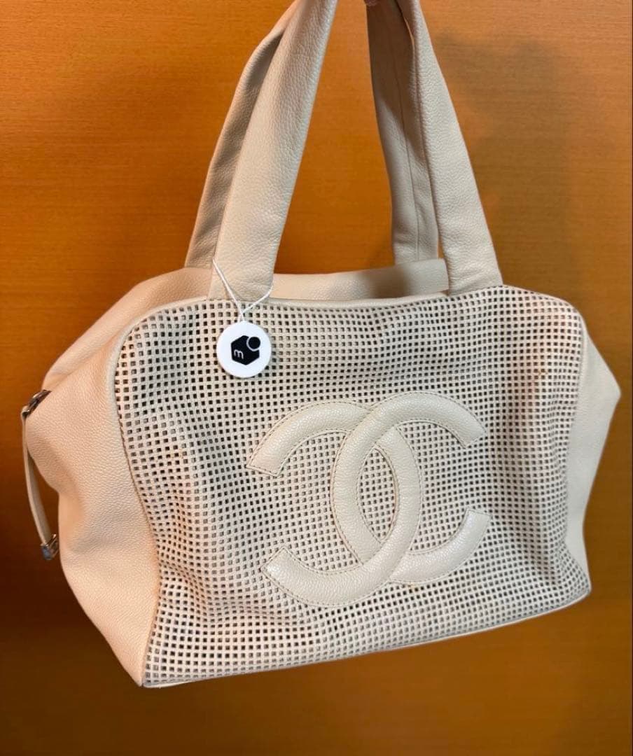 美品♡ シャネル パンチング デカココ ハンドバッグ キャビアスキン マトラッセ