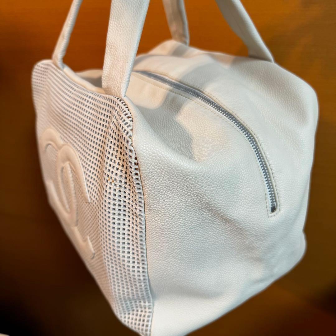 美品♡ シャネル パンチング デカココ ハンドバッグ キャビアスキン マトラッセ