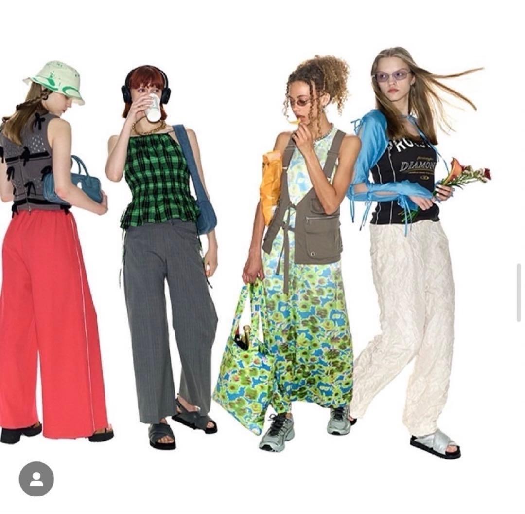 トップス MAISON SPECIAL Checked Shirring Bustier