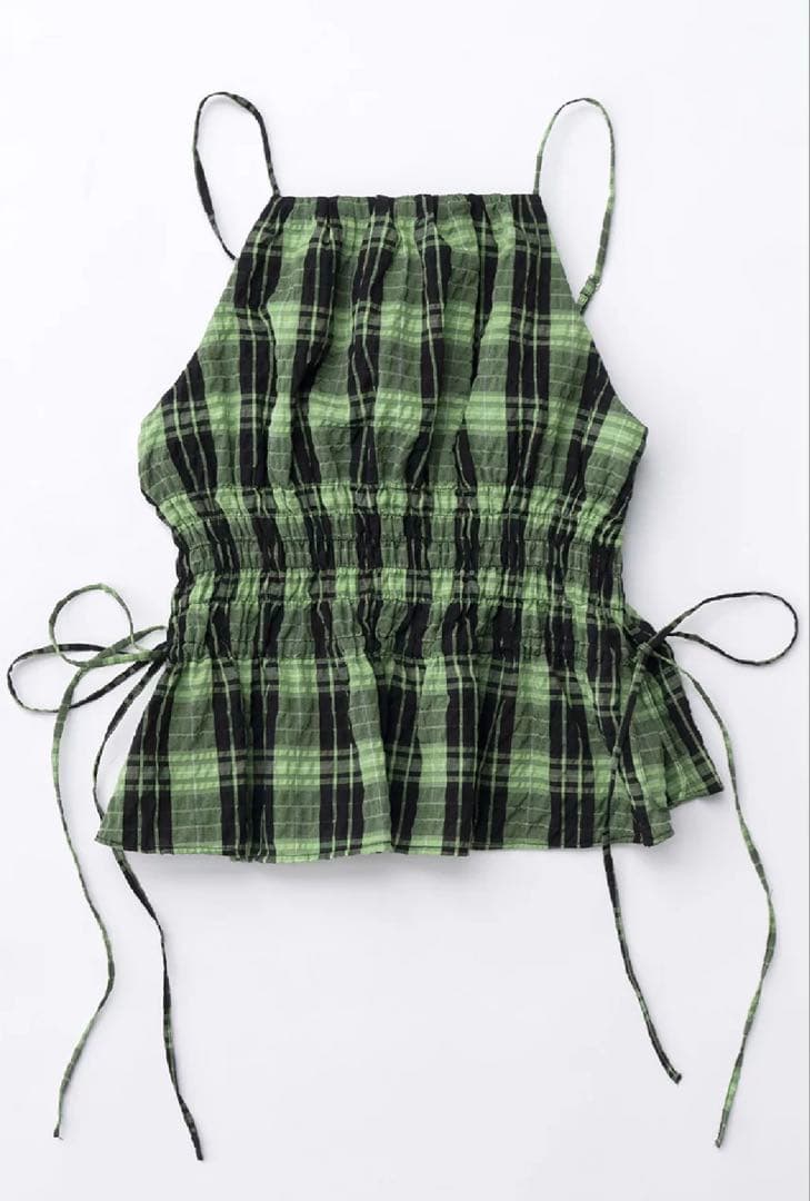 トップス MAISON SPECIAL Checked Shirring Bustier