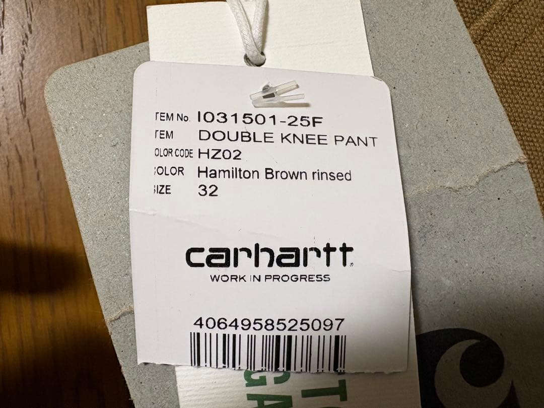 carhartt ベージュ ワークパンツ ダブルニー　ハミルトン　W32 L32