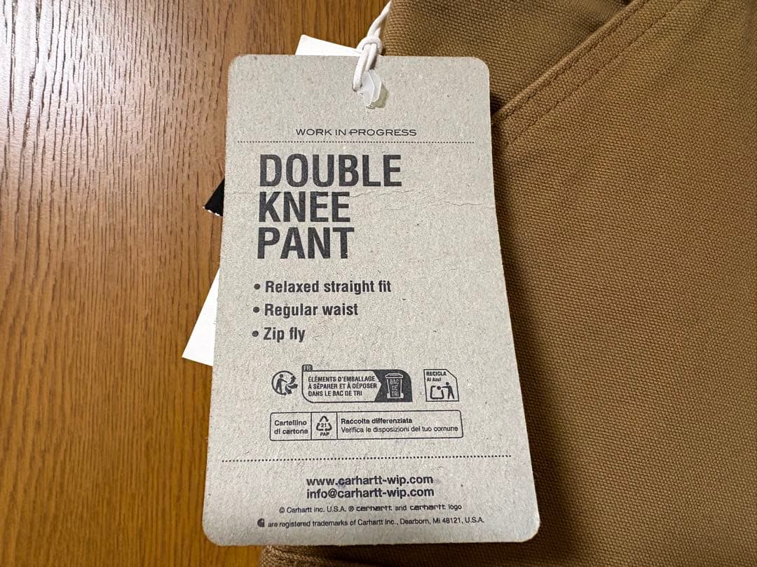carhartt ベージュ ワークパンツ ダブルニー　ハミルトン　W32 L32