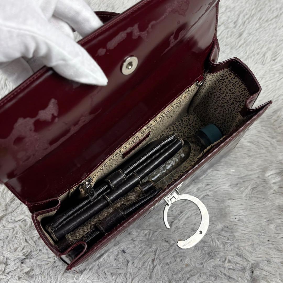 極美品 カルティエ レザー ハンドバッグ パンテール ボルド マストライン 赤茶