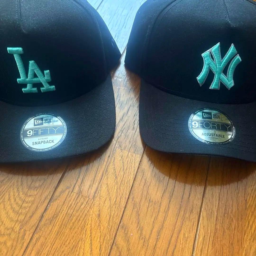 と*め様 海外！２点セットLA ニューエラ キャップ ドジャース ティファニーブ
