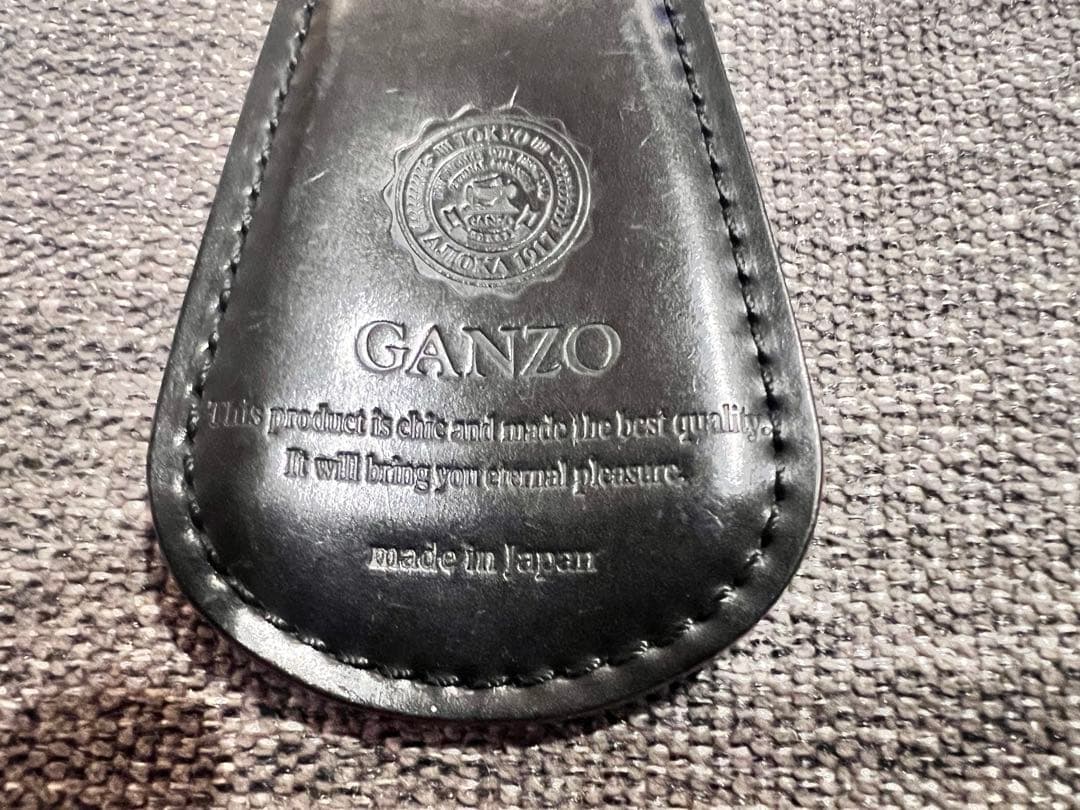 GANZO レザーキーホルダー ブラック　シェルコードバン