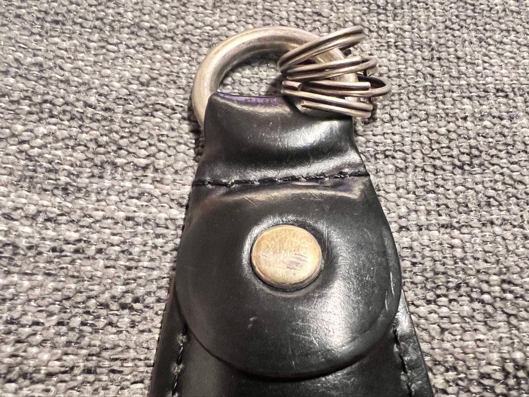 GANZO レザーキーホルダー ブラック　シェルコードバン