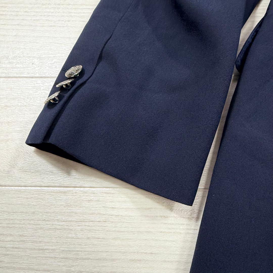 極美品 J.PRESS 紺ブレ 刻印銀ボタン 段返り ウール キュプラ M