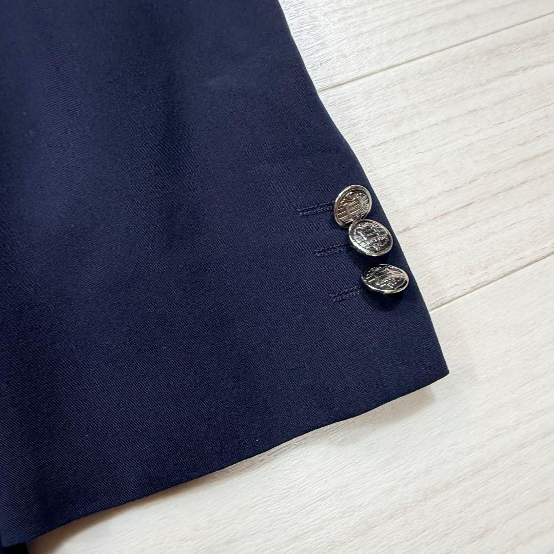 極美品 J.PRESS 紺ブレ 刻印銀ボタン 段返り ウール キュプラ M