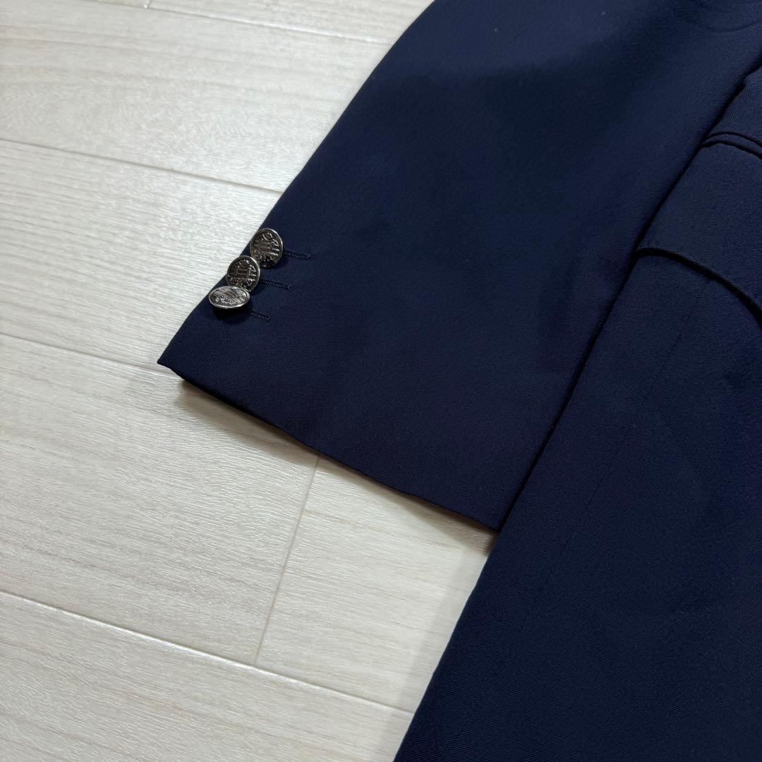 極美品 J.PRESS 紺ブレ 刻印銀ボタン 段返り ウール キュプラ M