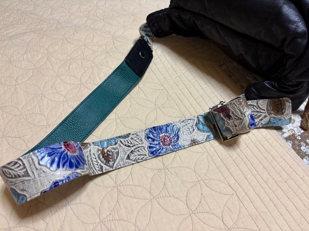 ★ほぼ未使用★美品 JUCO. ジュコ ボディバッグ ウエストポーチ 花柄 黒