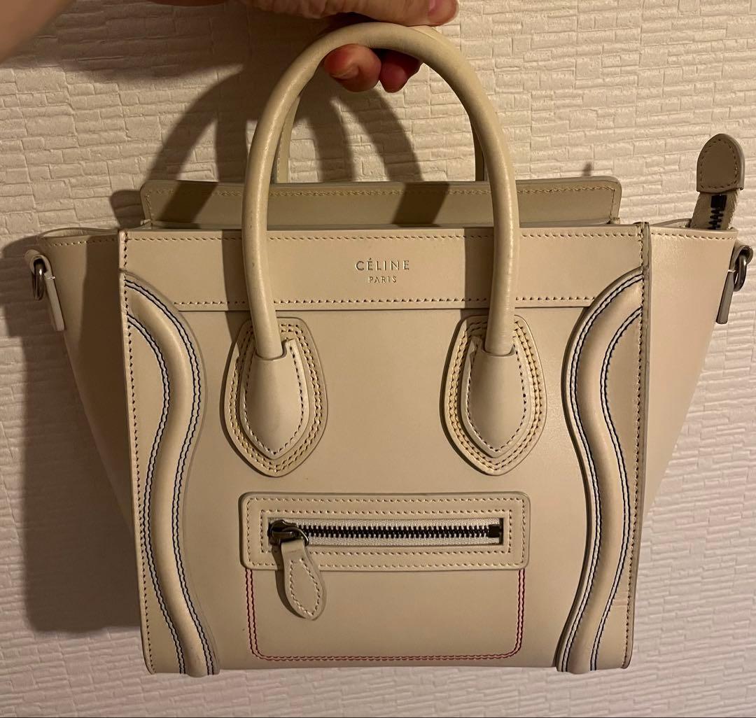 美品　セリーヌ ラゲージ　ナノ　マルチカラーステッチ　ショルダー